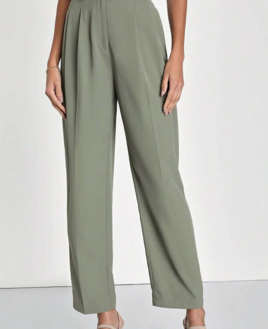 Women's High Waist Straight Leg Loose Suit Pants