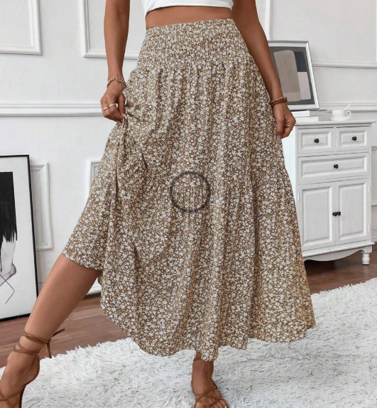 Women's Long Ditsy Floral Skirt